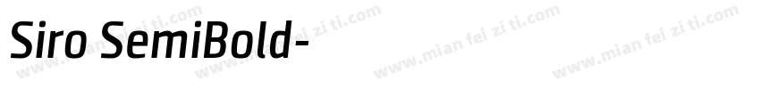Siro SemiBold字体转换